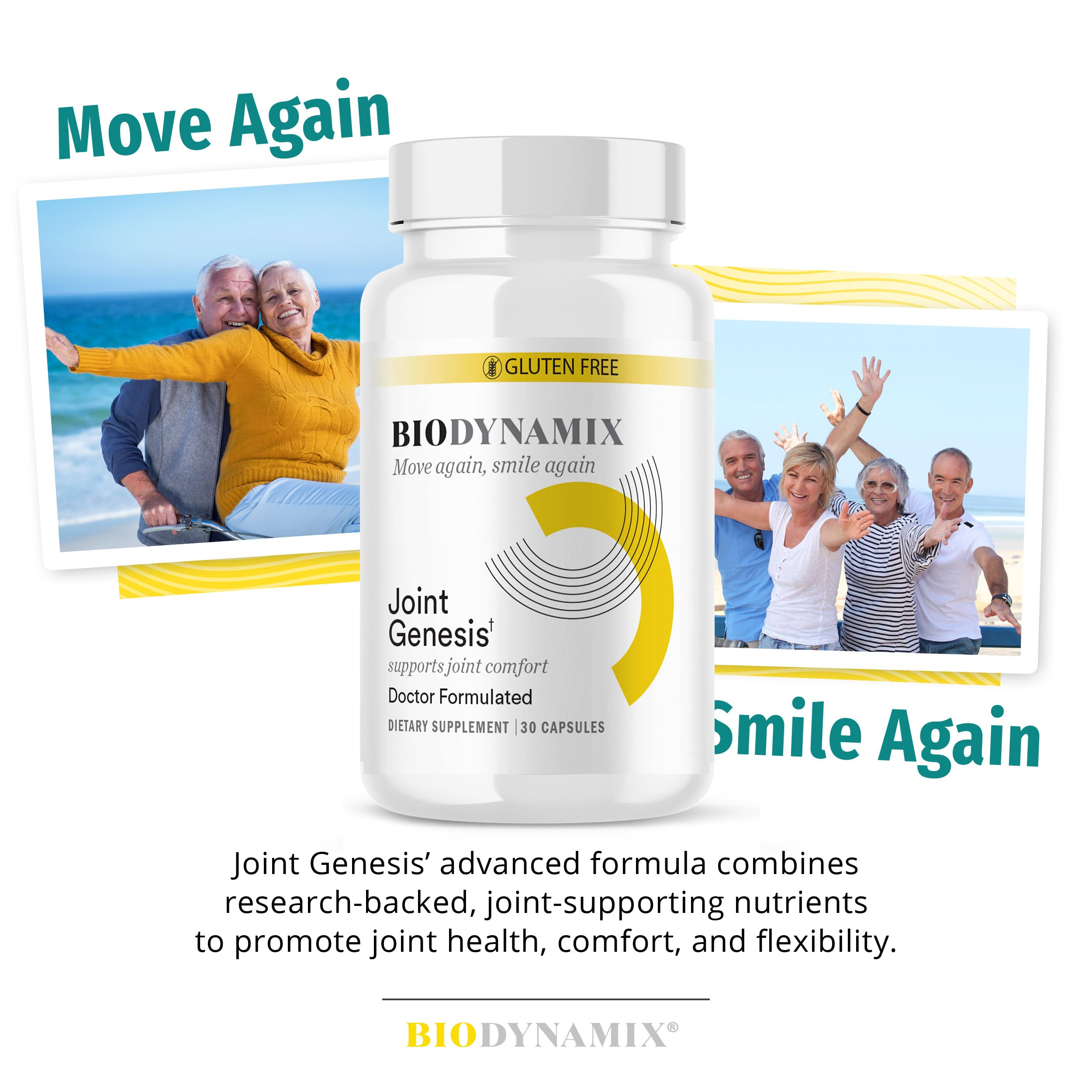 Amazon.com: BioDynamix Joint Genesis, Joint Support Formula, Promotes Joint  Function, Comfort, and Flexibility, 30-Day Supply : Health & Household